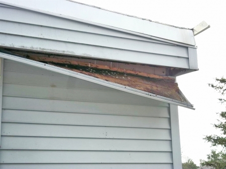 water damaged soffit on roof